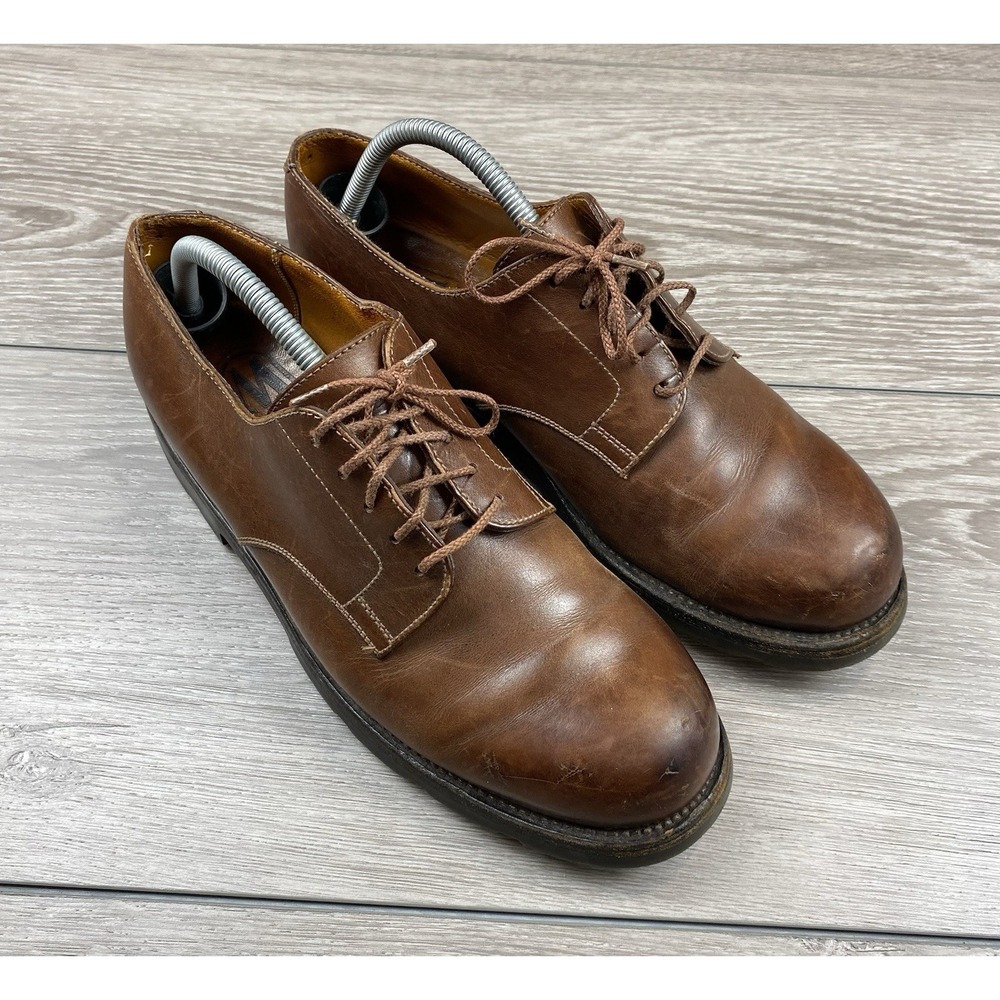 JM Weston‎ Men's Leather Solid Derby Dress Shoes Brown Size 8.5 D
